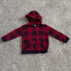 Circo toddler boys red plaid hooded zip up jacket size 2T